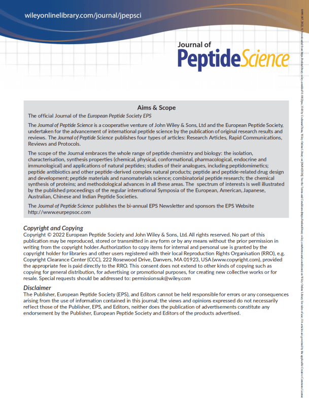 Journal of Peptide Science - 2022 - - Issue Information_03